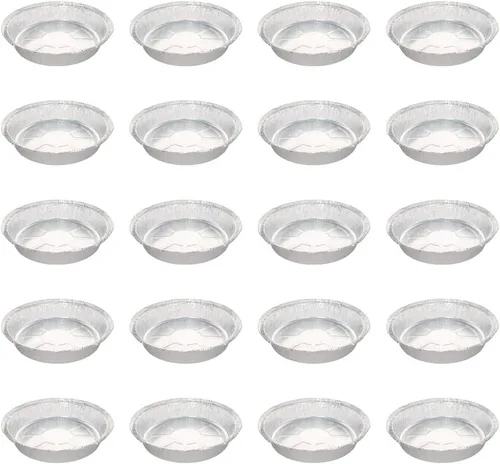 Vista 14 de Othmro Recipientes de alimentos de papel de aluminio de 3.2 x 1.5 pulgadas (DiaxH), bandejas desechables para llevar, 100 sartenes redondas de papel
