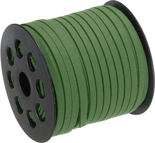 Vista 8 de uxcell Cordón de gamuza, 49.21 yardas, 0.197 in, cuerda plana de hilo de cuero para bolso, bolso, cordones de zapatos, manualidades, fabricación