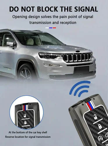 Vista 5 de Funda para llavero para Jeep Grand Wagoneer Cherokee L de 5 botones 2021-2026