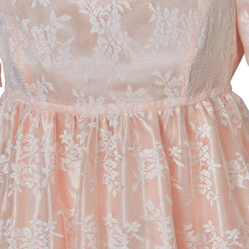 Vista 5 de Edwina - Vestido de disfraz para mujer, vestido vintage de regencia, vestido de baile victoriano, vestido de encaje rosa de cintura alta