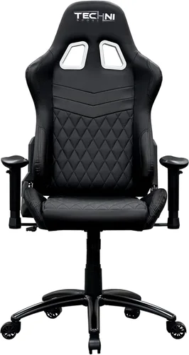 Vista 10 de Techni Sport RTA-TS51-BK - Silla para juegos, color negro Adjustable lumbar support, adjustable armrests, carbon fiber look, 300 lb capacity