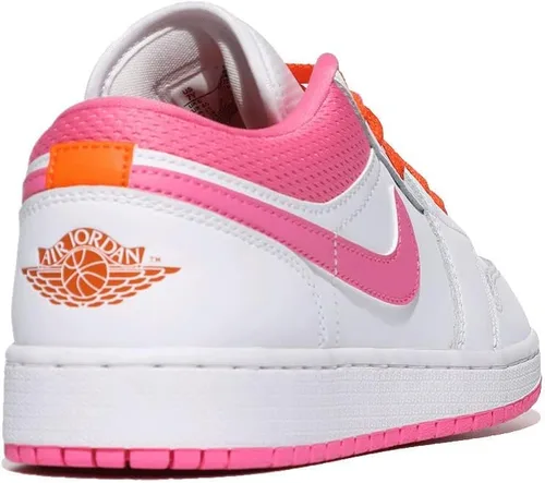 Vista 3 de Jordan Youth Air 1 Low GS DR9498 168 Pinksicle - Talla 6.5Y, BlancoNaranja de seguridadPinksicle
