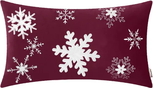 Vista 41 de BRAWARM Christmas Reindeer Pillow Cover 18x18 Black Velvet Embroidered Reno negro