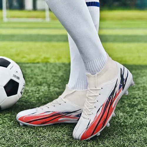 Vista 6 de ASOCO DREAM Soccer Shoes Mens Firm Ground Soccer Cleats Outdoor Indoor Athletic Football Shoes Professional Futsal Training Sneakers