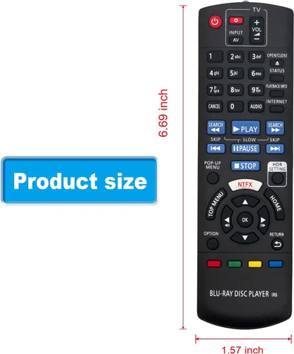 Vista 6 de N2QAYB001147 Reemplazo de control remoto compatible con Panasonic 4K Blu-Ray Disc Player DP-UB820 DP-UB820-K DMP-UB300 P-UB820EB-K DP-UB9000