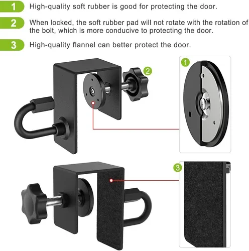 Vista 5 de Kipika Anclaje de puerta para bandas de resistencia, accesorio de anclaje de puerta resistente, anclajes de puerta para montaje de bandas