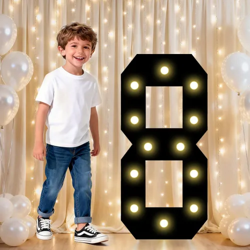 Vista 42 de Pooqla - Números iluminados negros, decoraciones de cumpleaños 50 para hombres Number 50