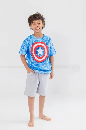 Vista 2 de Marvel Conjunto de camiseta gráfica de manga corta de Avengers y pantalones cortos de rizo francés