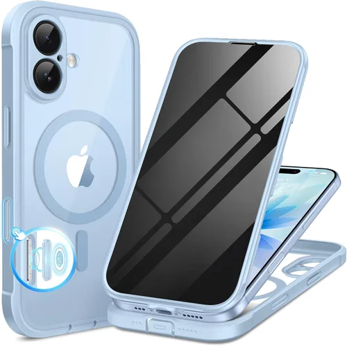 Vista 103 de BERFY Funda para iPhone 17 Pro Max, compatible con MagSafe, protector de pantalla de vidrio integrado, protección de cámara, funda de cuerpo