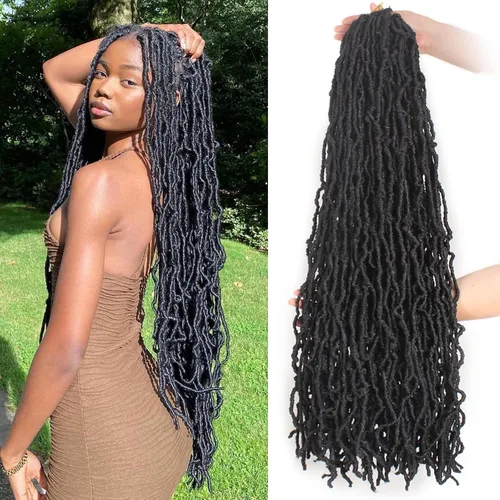 Vista 13 de Extensiones de pelo sintético, estilo diosa, rizado, ondulado, trenzas, pre-rizado, suave, para mujeres
