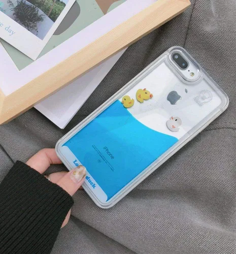 Vista 4 de UnnFiko Funda líquida compatible con iPhone 6 Plus 6s Plus, 3D Cool Quicksand Flowing Floating Bling Glitter Soft Case para niñas y mujeres