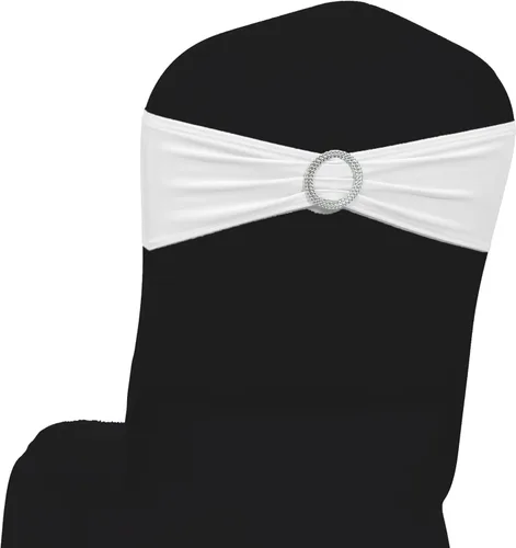 Vista 12 de MDS® Paquete de 10 bandas de elastano para silla con hebilla deslizante para decoración de bodas y eventos, bandas elásticas reutilizables