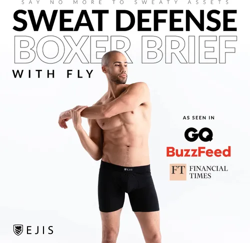 Vista 2 de Ejis Sweat Defense Boxer Brief Fly Micro Modal a prueba de sudor