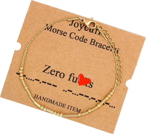 Vista 204 de JoycuFF Pulseras inspiradoras de código morse para mujeres, cuentas de plata, joyería con mantra de motivación, regalos para ella