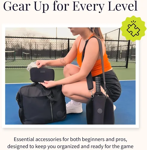 Vista 6 de Posh Pickler Bolsa de pickleball 3 en 1 para mujeres y hombres, bolsa de mano, bandolera y mochila, diseño convertible, se adapta a hasta 2 paletas