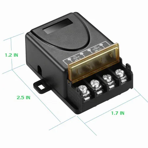 Vista 6 de Interruptor de control remoto de 12 V CC, interruptor de relé remoto inalámbrico de bajo voltaje 12V/24V/10A/20A/30A con alcance largo de 984 pies