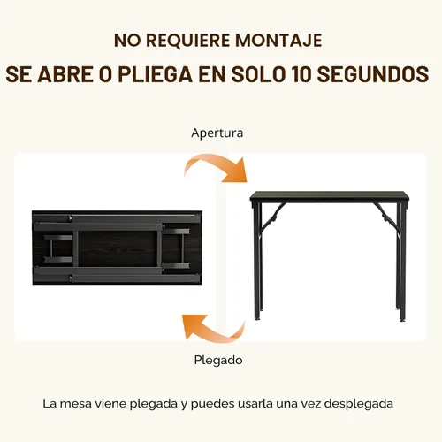Vista 4 de TEMI Mesa de Computadora Pequeña Mesa Plegable - Escritorio de Oficina Plegable de 35.8", Sin Ensamblaje, Perfecto para Espacios Pequeños