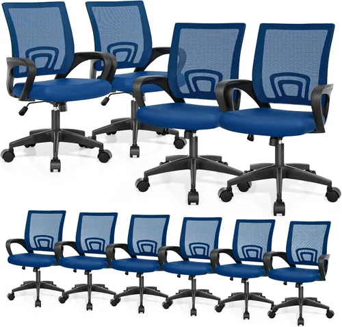 Vista 24 de Magshion Silla ergonómica de escritorio de oficina, silla de computadora de malla con respaldo medio, silla giratoria con respaldo transpirable