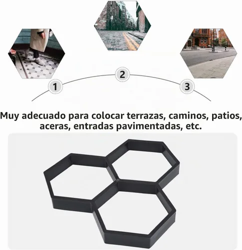 Vista 3 de Moldes y formas de hormigón, moldes de pavimentación para hormigón, pavimentadora de piedra de escalonamiento reutilizable, moldes para pavimento