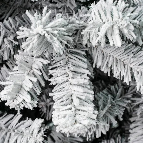 Vista 3 de National Tree Company First Traditions - Árbol de Navidad flocado de acacia, 4.5 pies