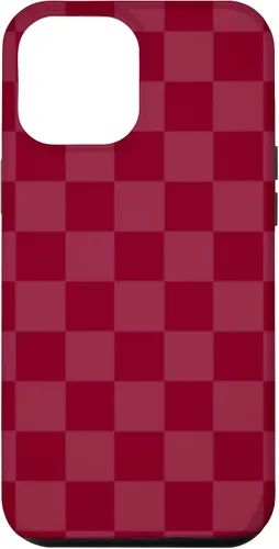 Vista 26 de Funda de diseño simple con diseño a cuadros rojo burdeos para iPhone 16