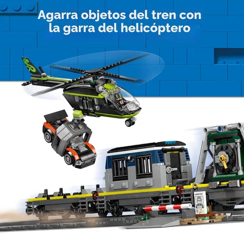 Vista 5 de LEGO City Police Train Heist - Juego de tren con juguete de coche de policía para niños y niñas, a partir de 7 años, juego de simulación para niños
