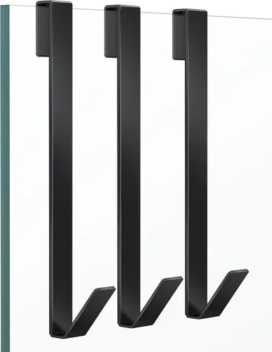 Vista 7 de Ganchos para puerta de ducha de 10 pulgadas, ganchos de ducha para toallas, ganchos de toalla extendidos resistentes sin perforaciones para puerta