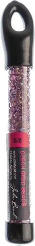 Vista 2 de John Bead Cuentas de cristal checo 6/0 amatista AB cuentas para manualidades de joyería, vial de 0.81 oz