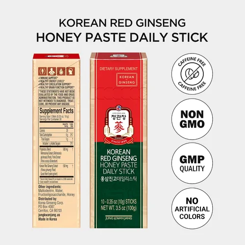Vista 7 de JUNG KWAN JANG Pasta de Miel de Ginseng Rojo Coreano en Barra Diaria Hongo Poria, Extracto de Rehmannia Hong Sam Jin Go Daily Potenciador