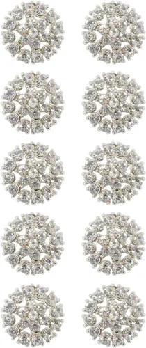 Vista 9 de Jerler 10 piezas de botones de diamantes de imitación de perlas adornos de cristal coser en botones de ropa