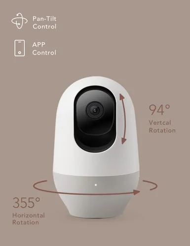 Vista 8 de nooie Monitor de bebé, cámara WiFi para mascotas para interiores, cámara IP inalámbrica de 360 grados, cámara de seguridad para el hogar 2K