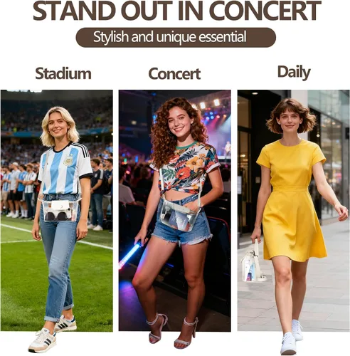 Vista 5 de Bolsa transparente para estadios, bolsa cruzada pequeña aprobada para conciertos, eventos deportivos