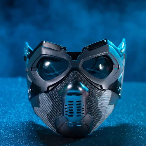 Vista 3 de Karc Máscara de Halloween para disfraz de cosplay, accesorios para hombres y adultos