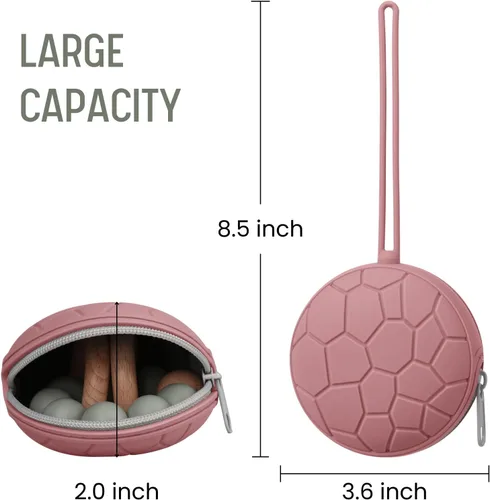Vista 4 de Paquete de 2 fundas de silicona para chupón, silicona suave para bebés recién nacidos, para niños y niñas, estuche portátil de silicona para chupete