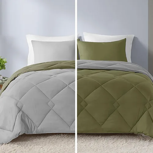 Vista 28 de Comfort Spaces Vixie Juego de Edredón Reversible - Cubierta Acolchada Geométrica Casual de Moda, Ropa de Cama Acogedora Alternativa de Plumón