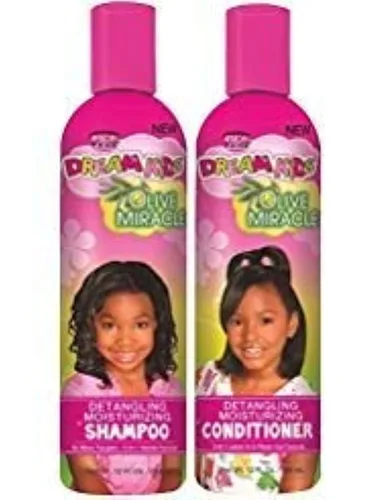 Vista 2 de African Pride Dream Kids Olive Miracle - Juego combinado de champú y acondicionador desenredante