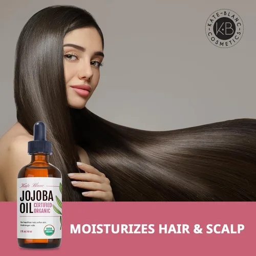 Vista 5 de Aceite de Jojoba, certificado Orgánico USDA, 100% Puro, prensado en frío, sin refinar. Revitaliza el cabello y le da a la piel una apariencia