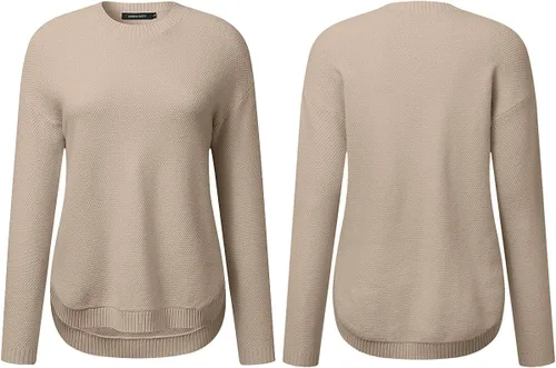 Vista 7 de MEROKEETY - Suéter tejido de manga larga y cuello redondo para mujer, unicolor, sin botones y de ajuste grande