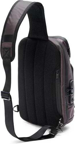 Vista 6 de Equinox - Mochila bandolera antirrobo, combinación antirrobo, bolsa de hombro impermeable cruzada casual, Grafito, Bandolera bandolera cruzada