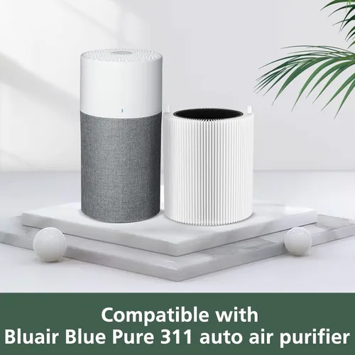 Vista 3 de isinlive Blue Pure 311 - Filtro de repuesto automático compatible con Blueair Blue Pure 311 Auto Air Puri-Fier, sistemas de filtración 2 en 1