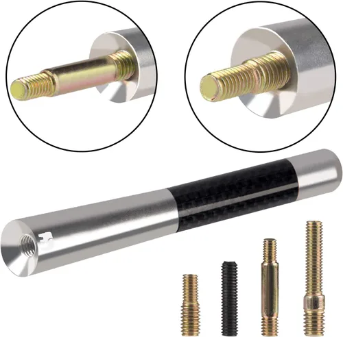 Vista 2 de ONE250 Antena corta, compatible con camiones Dodge RAM (1994-2024) y Ford F-Series (1997-2024), color plateado
