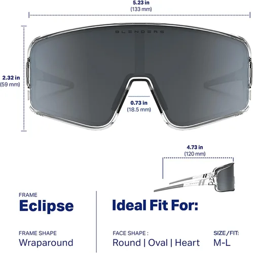 Vista 15 de Blenders Eyewear Eclipse X2 - Gafas de sol polarizadas - Lente envolvente - 100% protección UV - Para hombres y mujeres