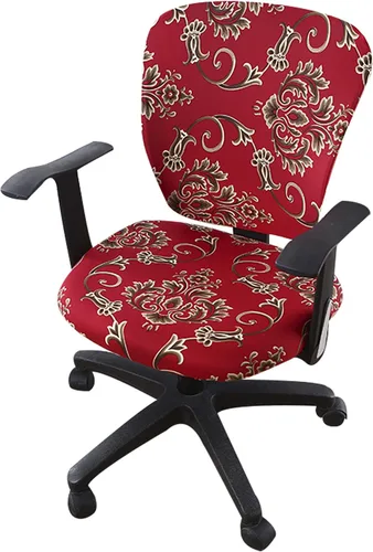 Vista 11 de Jinzio Funda para silla de oficina de computadora, tela protectora dividida y elástica, de poliéster, universal, para escritorio, para silla