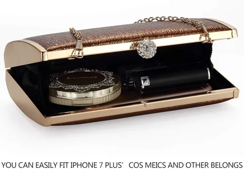 Vista 5 de Bolsos de embrague de noche para mujer, marco de metal, bolso de noche, bolso de noche, bolso de boda, fiesta de graduación, cócteles nupciales