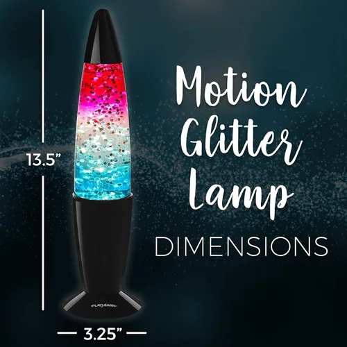 Vista 4 de Playlearn - Lámpara de purpurina de 13.5 pulgadas, USB, cristal, lámpara de noche con purpurina