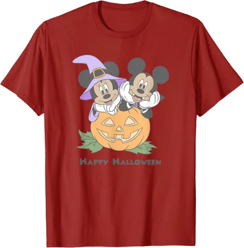 Vista 51 de Disney Mickey and Friends Halloween Pumpkin Mickey & Minnie Camiseta Blanco