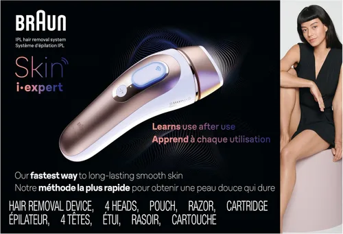 Vista 11 de Braun Smart IPL, el mejor dispositivo de depilación de Vogue, Skin i·Expert Pro 7: depilación láser en casa, reducción permanente y visible