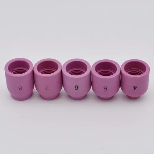 Vista 8 de 10 unids TIG lente gas alúmina boquilla cerámica taza 53n58 53n59 53n60 53n61 53n61s #4 #5 #6 # 7 #8 para la antorcha de soldadura TIG 9 20 25