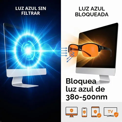 Vista 5 de Eyekepper 100% Gafas Anti-Luz Azul Fitover para Usar Sobre Gafas de Computadora con Lente Ámbar
