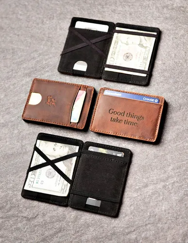 Vista 4 de Personalized Distressed Leather Flip Wallet by Left Coast Original